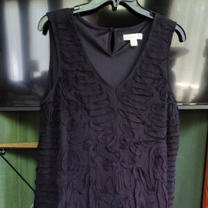 Coldwater Creek Black Textured Sleeveless Top